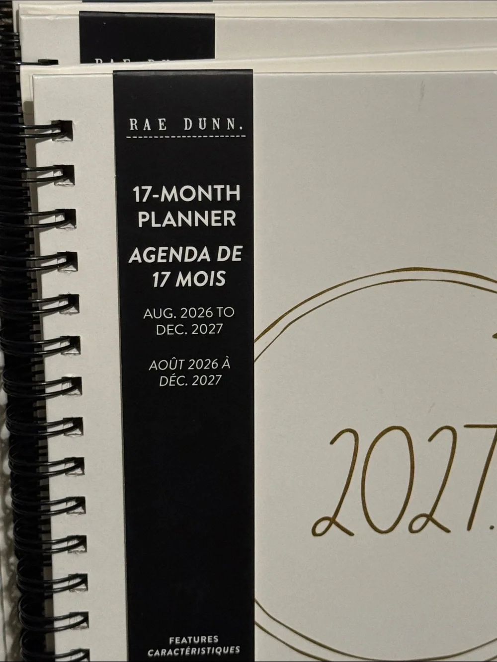 NWT Rae Dunn 2027 Hardback 17 Month Planner Calendar HTF Monthly Weekly Views